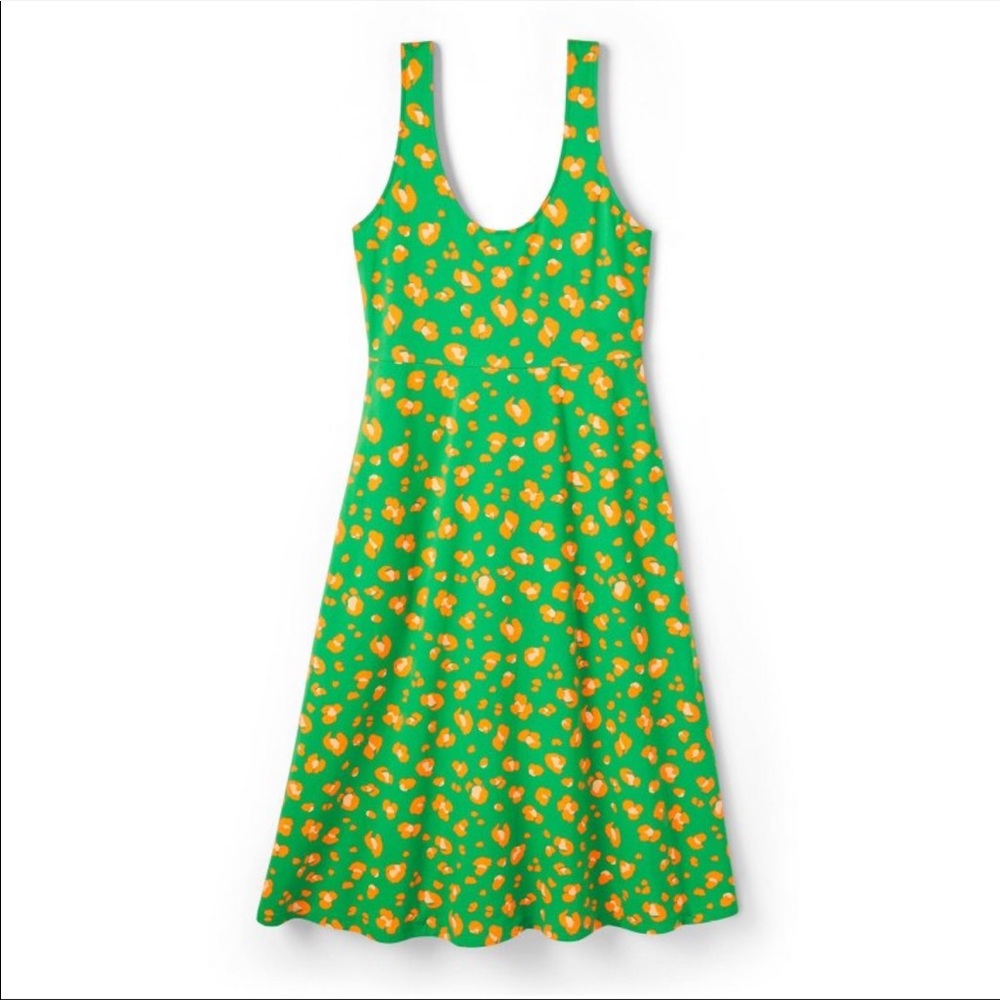 NWT Tabitha Brown x Target Leopard Print Knit Midi Dress Green/Orange - Picture 6 of 6